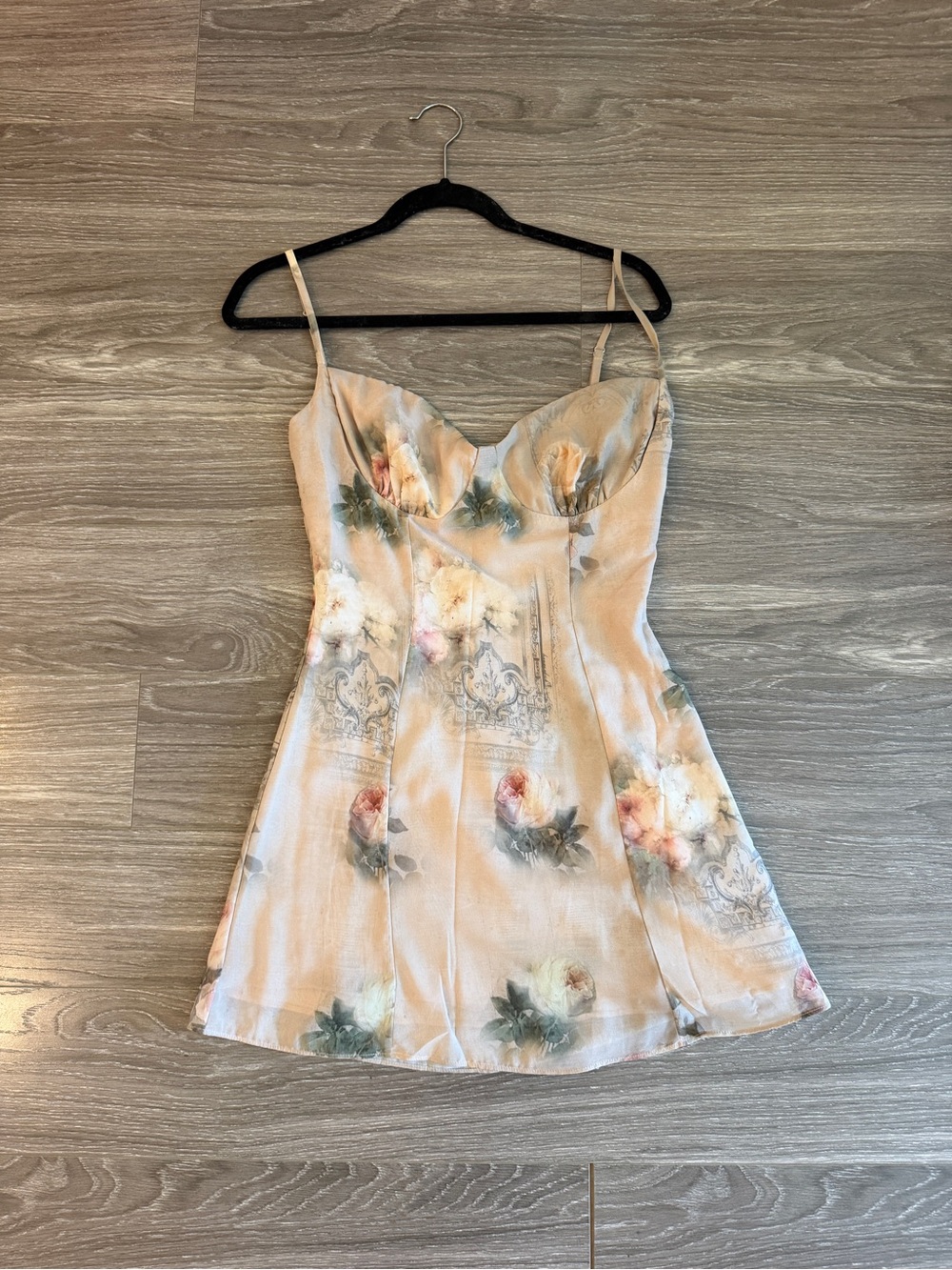 House of CB Blush Floral Satin Slip Dress